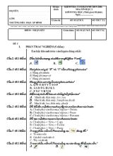 Kiểm tra cuối kì I - Năm học 2015-2016 môn Tin học 3 - Kiểm tra đọc - Trường tiểu học Ấp Đình